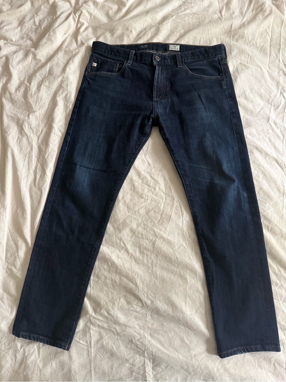 Ag Adriano Goldschmied Men’s Slim Straight Jeans in Dark Indigo
